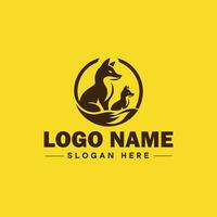 Fox animal logo and icon clean flat modern minimalist business and luxury brand logo design editable vector