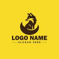 zorro animal logo y icono limpiar plano moderno minimalista negocio y lujo marca logo diseño editable vector