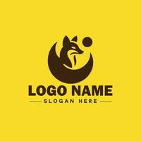 zorro animal logo y icono limpiar plano moderno minimalista negocio y lujo marca logo diseño editable vector