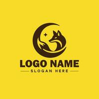 zorro animal logo y icono limpiar plano moderno minimalista negocio y lujo marca logo diseño editable vector