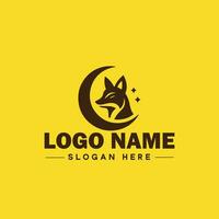 zorro animal logo y icono limpiar plano moderno minimalista negocio y lujo marca logo diseño editable vector