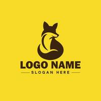 Fox animal logo and icon clean flat modern minimalist business and luxury brand logo design editable vector