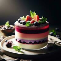 AI generated Delicious dessert with light exposure AI Generative photo