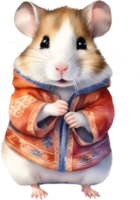 ai gerado uma fofa hamster dentro sami roupas. png