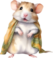 AI generated A cute Hamster in the Sari. png