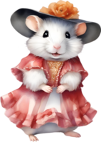ai généré une mignonne hamster dans flamenco Robes. png