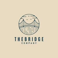 bridge logo line minimalist design,  graphic art  vector illustration design template