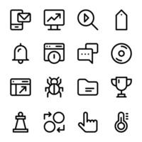 Pack of Website Interface Line Icons vector