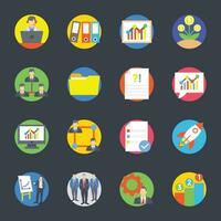 Flat Vector Icons of Data Management