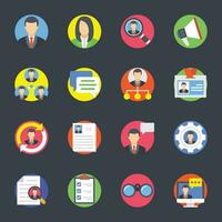 Pack of Human Resources Flat Icons vector