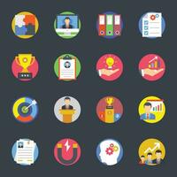 Pack of Human Resources and Employment Flat Icons vector