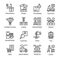 Pack of Logistics Warehouse Icons vector