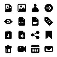 Pack of UI Solid Icons vector