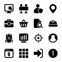 Pack of Web Design Solid Icons vector