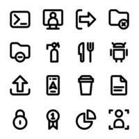 Pack of Website Development Line Icons vector