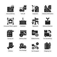 Pack of Cargo Delivery Icons vector