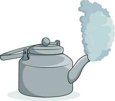 Kettle with stem coming out from it vector