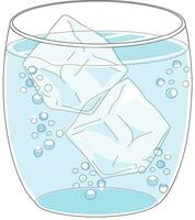 hielo cubitos en un vaso vector