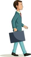 Man walking with a briefcase vector