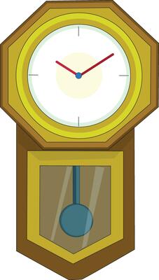 Pendulum clock isolated vector illustration