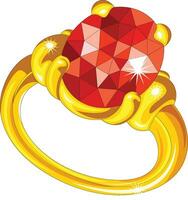 A ruby in a ring vector illustration