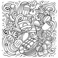 Venezuela hand drawn cartoon doodles illustration. vector