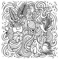 Suriname hand drawn cartoon doodles illustration. vector