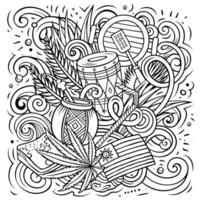 Uruguay hand drawn cartoon doodles illustration. vector