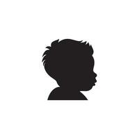 Silhouette of the head of a child. Vector illustration.