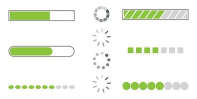 conjunto de cargando íconos sistema software actualizar y potenciar concepto. vector