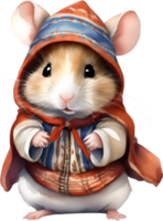 ai gerado uma fofa hamster dentro sami roupas. png