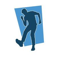 Silhouette of a male dancer in action pose. Silhouette of a slim man in dancing pose. vector