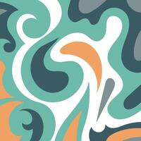 Abstract square background with swirly curves texture ornaments. vector