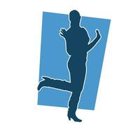 silueta de un masculino bailarín en acción pose. silueta de un Delgado hombre en bailando pose. vector