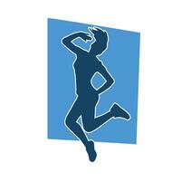 Silhouette of a female dancer in action pose. Silhouette of a slim woman in dancing pose. vector