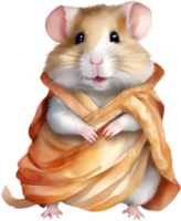 ai généré une mignonne hamster dans le sari. png