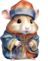 ai gerado uma fofa hamster dentro sami roupas. png