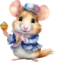 AI generated A cute Hamster in Flamenco dresses. png