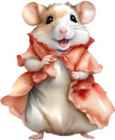 AI generated A cute Hamster in Flamenco dresses. png