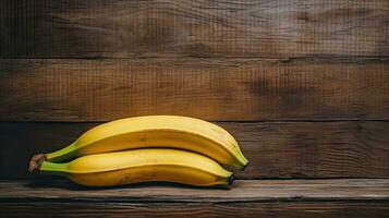 AI generated Banana on the wooden table AI Generative photo