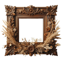 old frame Wooden frame. empty picture frame mockup png