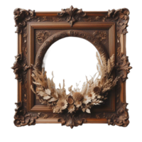 old frame Wooden frame. empty picture frame mockup png