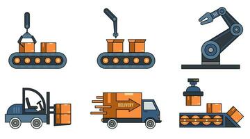 inteligente industria ilustración fábrica proceso vector