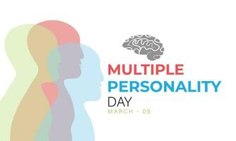 Multiple Personality Day. background, banner, card, poster, template. Vector illustration.