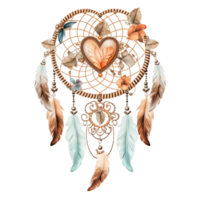 AI generated Love Type Hand Drawn Dream Catcher png