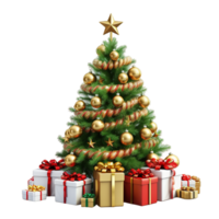 ai gegenereerd Kerstmis boom met geschenk doos png