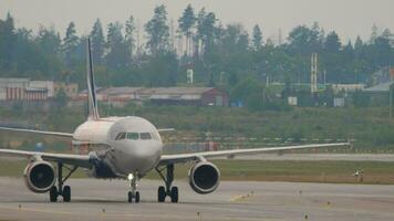 Aeroflot Airlines taxiing at Sheremetyevo airport video