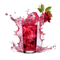 AI generated Red beverage poured png