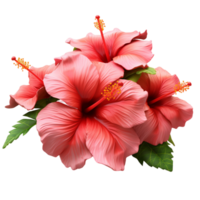 ai gerado vermelho hibisco flor png