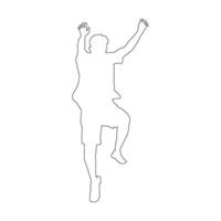 people jumping happily icon vector